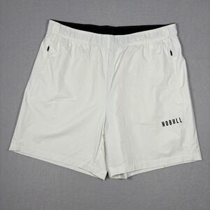 NOBULL Training Shorts Men's Large White 6" VAPOR Athletic Workout Performance